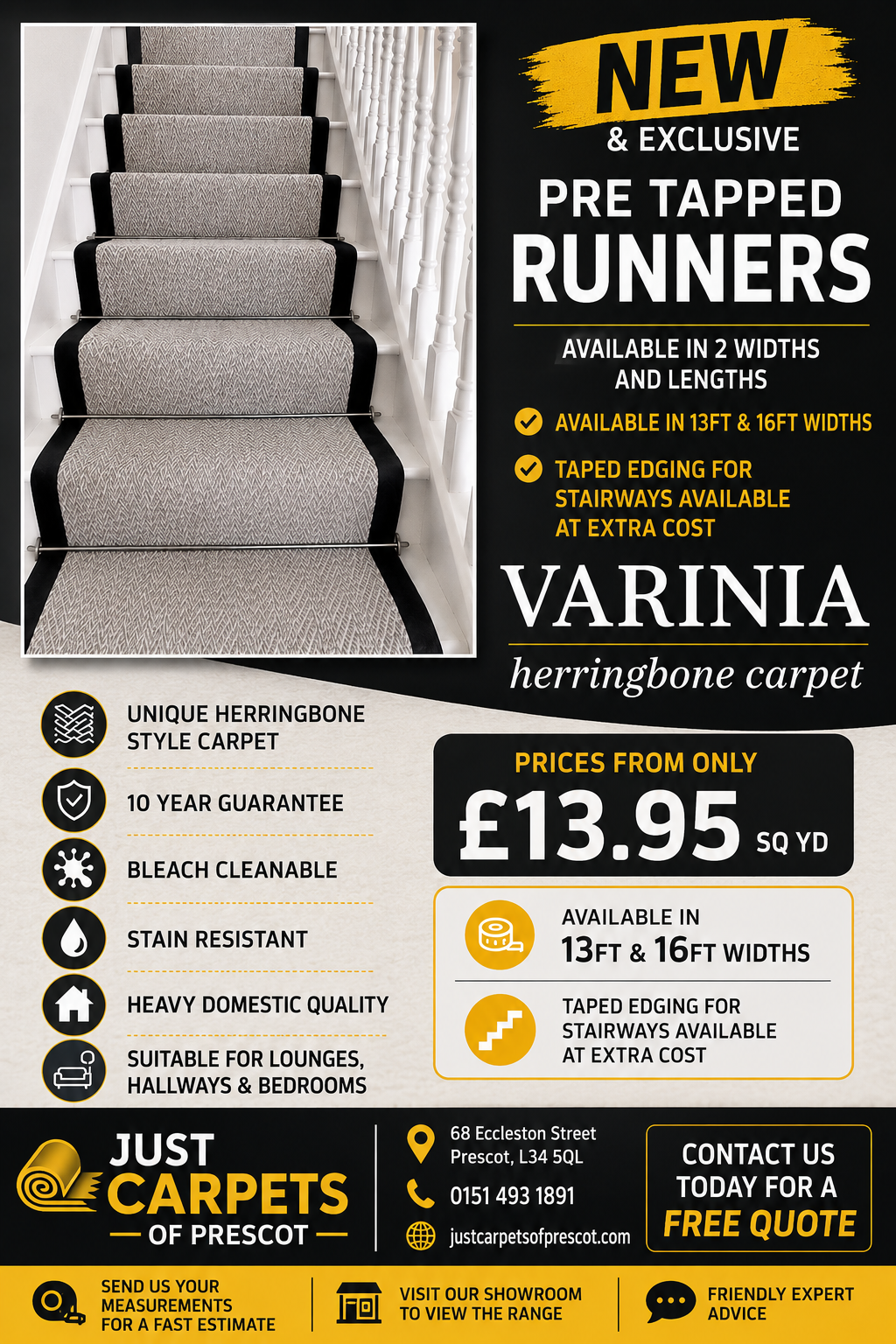 Varina Herringbone Carpet & Stair-runners